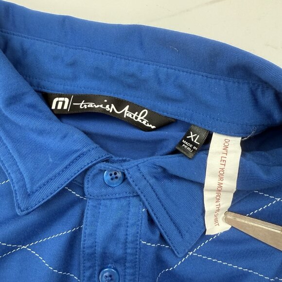 Travis Mathew Mens XL Blue Short Sleeve Golf Polo Shirt - Picture 5 of 7